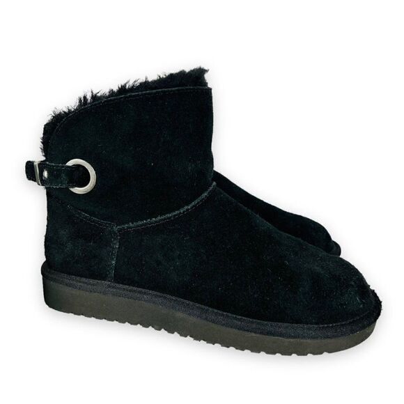 Koolaburra by UGG Remley Mini Suede Boots Black 1105809 Women's 6 - Picture 4 of 10